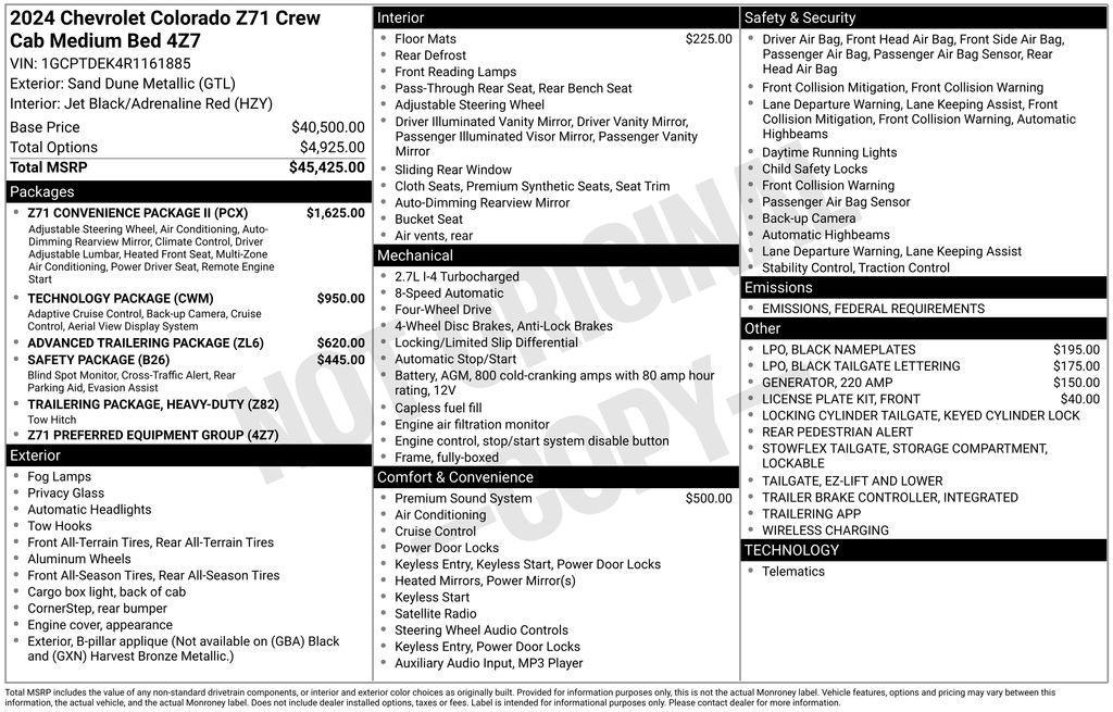 used 2024 Chevrolet Colorado car, priced at $42,500