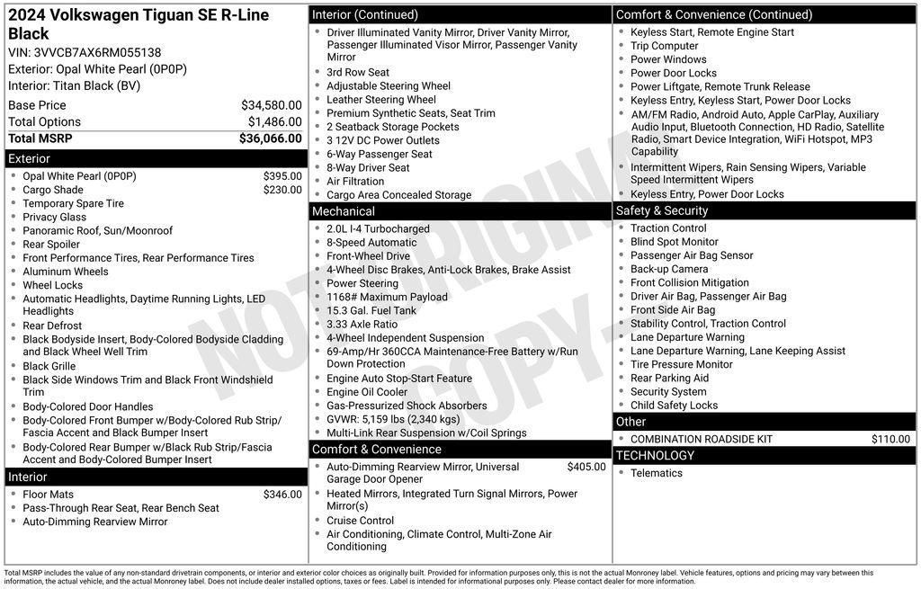 used 2024 Volkswagen Tiguan car, priced at $29,686