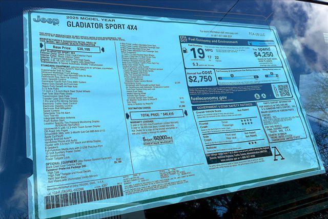 new 2025 Jeep Gladiator car, priced at $44,334