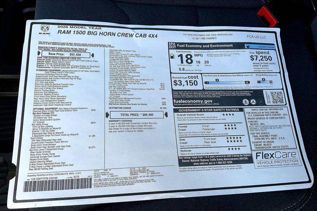 new 2026 Ram 1500 car, priced at $57,419