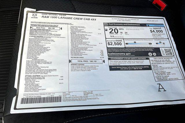 new 2026 Ram 1500 car, priced at $70,972