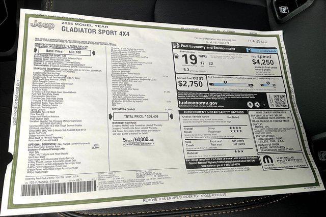 new 2025 Jeep Gladiator car, priced at $44,928