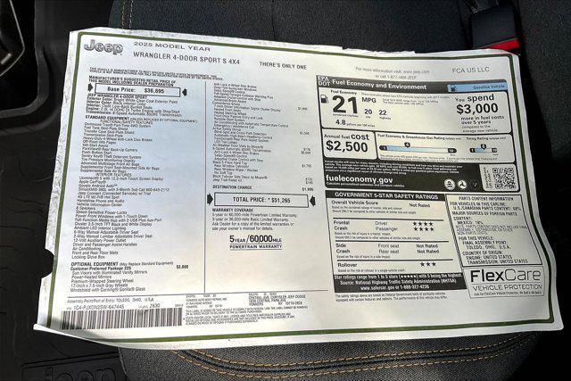 new 2025 Jeep Wrangler car, priced at $45,477