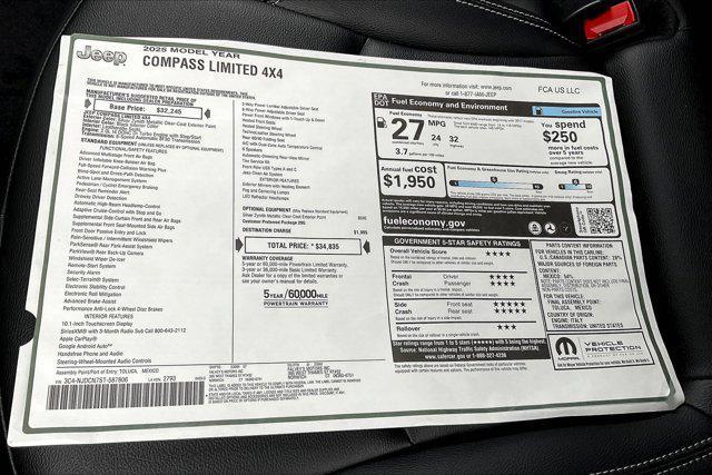 new 2025 Jeep Compass car, priced at $31,837
