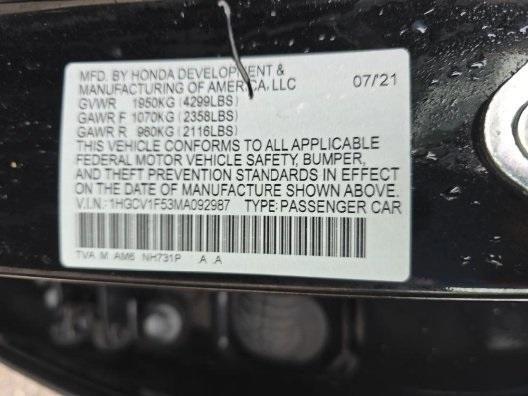 used 2021 Honda Accord car, priced at $24,995