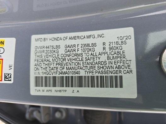 used 2021 Honda Accord car, priced at $24,495