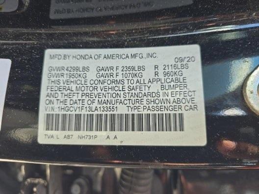 used 2020 Honda Accord car, priced at $17,995