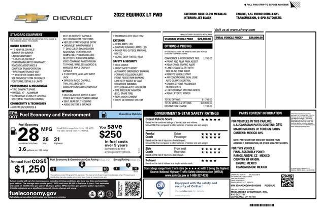 used 2022 Chevrolet Equinox car, priced at $19,595