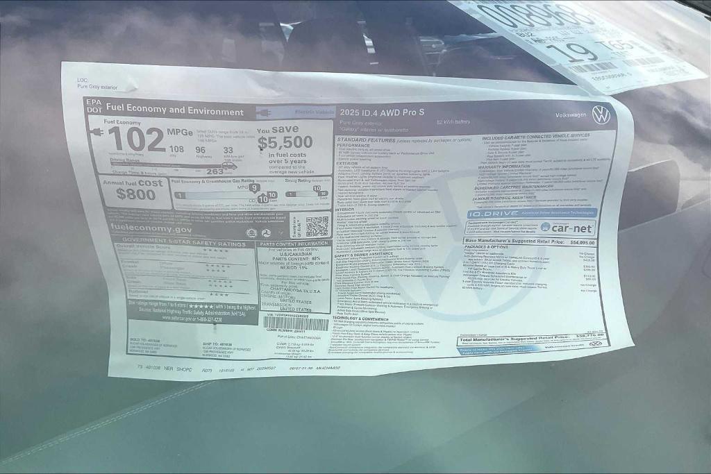 new 2025 Volkswagen ID.4 car, priced at $49,842