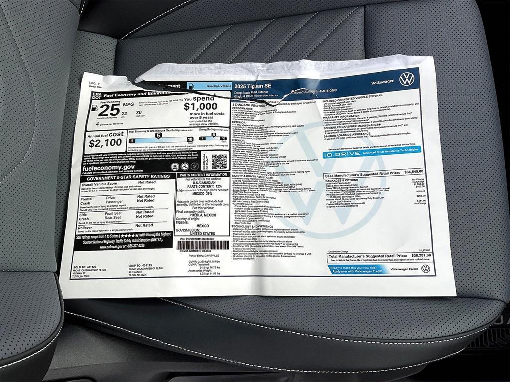 new 2025 Volkswagen Tiguan car, priced at $35,218