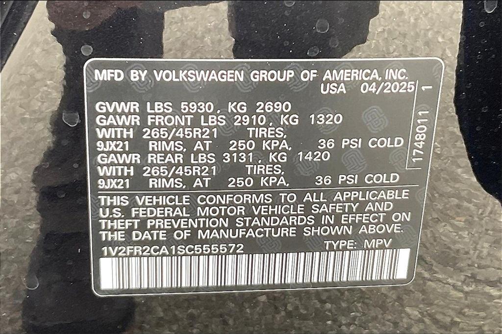 new 2025 Volkswagen Atlas car, priced at $52,831