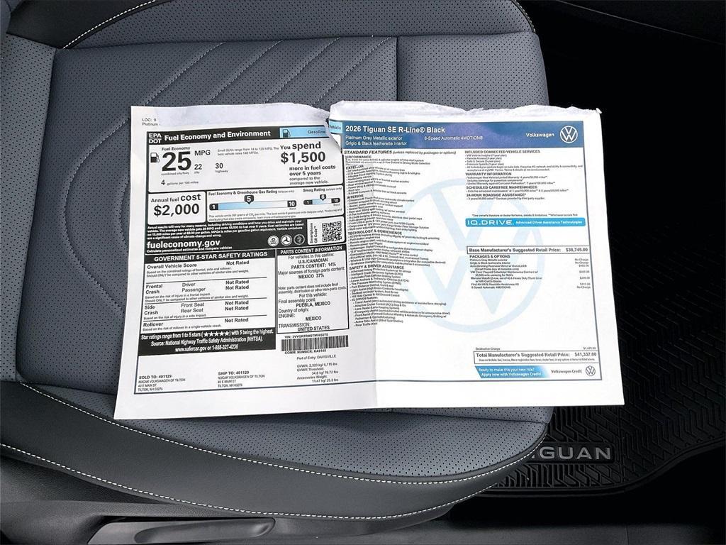 new 2026 Volkswagen Tiguan car, priced at $40,837