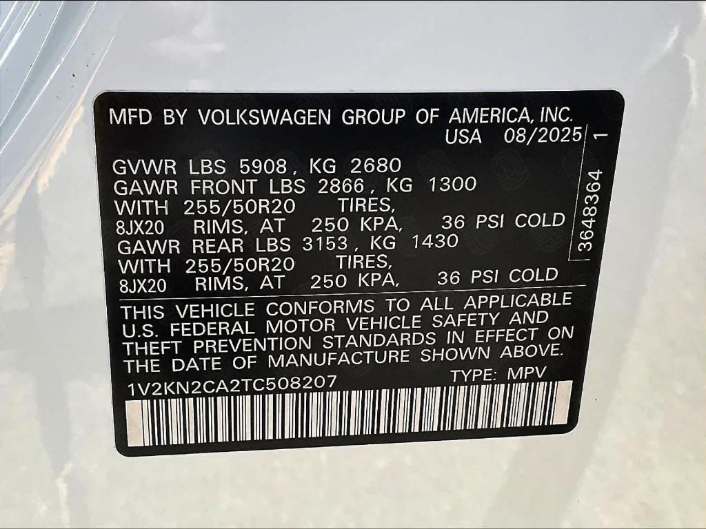 new 2026 Volkswagen Atlas car, priced at $46,237