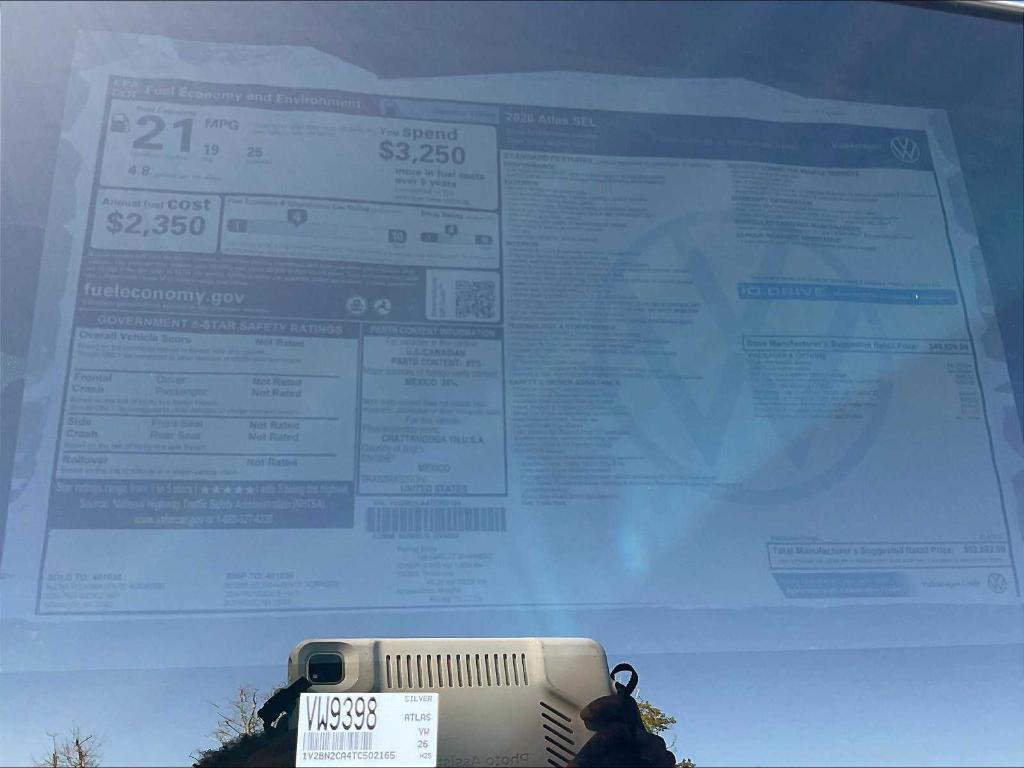 new 2026 Volkswagen Atlas car, priced at $49,467