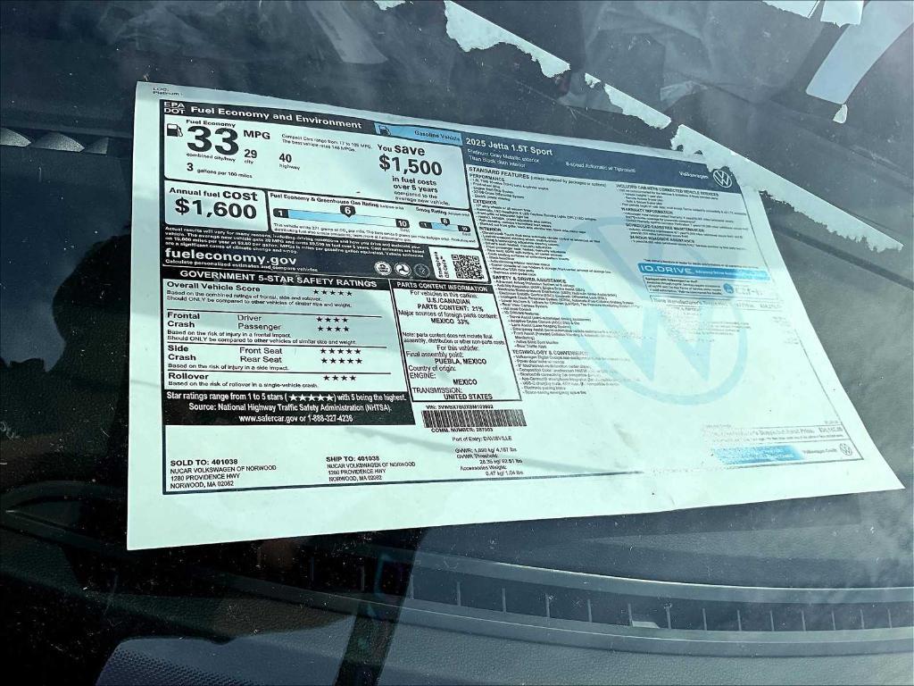 new 2025 Volkswagen Jetta car, priced at $24,310
