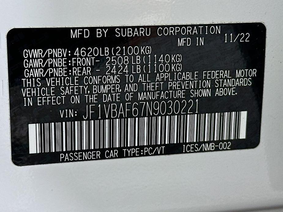 used 2022 Subaru WRX car, priced at $29,991