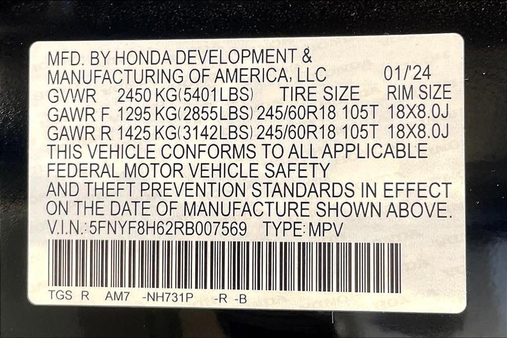 new 2024 Honda Passport car, priced at $45,895