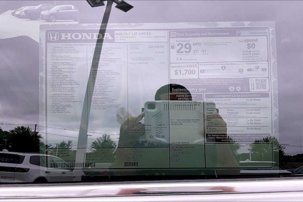 new 2026 Honda CR-V car, priced at $36,500