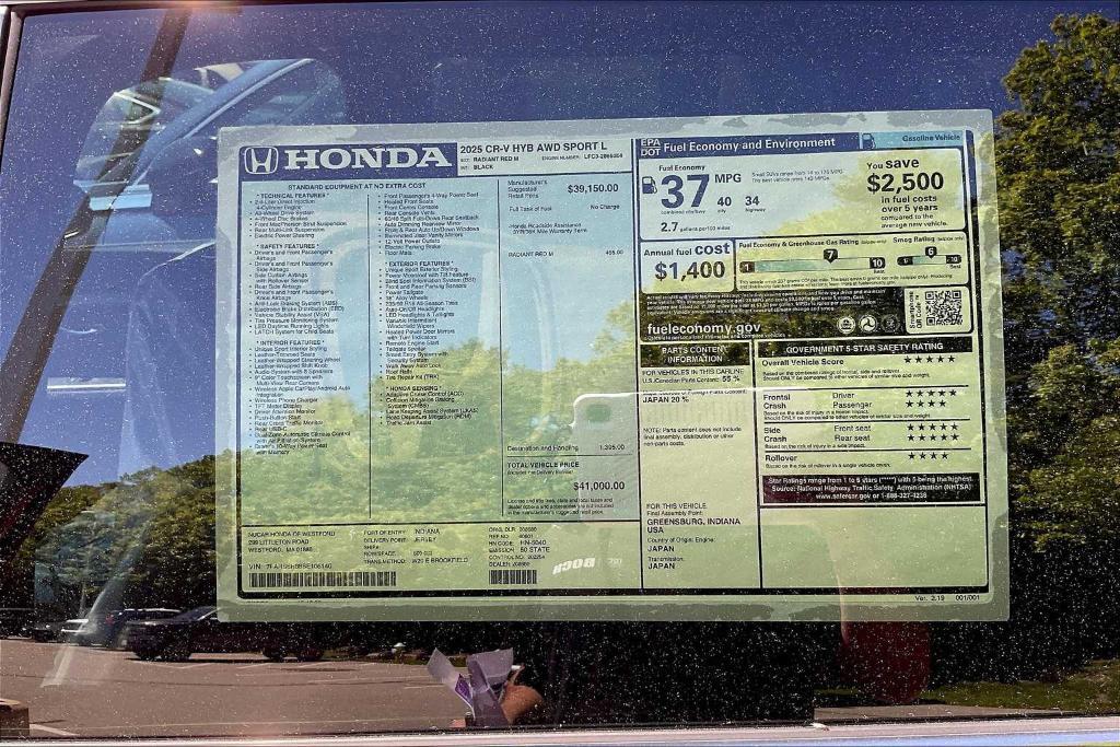 new 2025 Honda CR-V Hybrid car, priced at $41,000