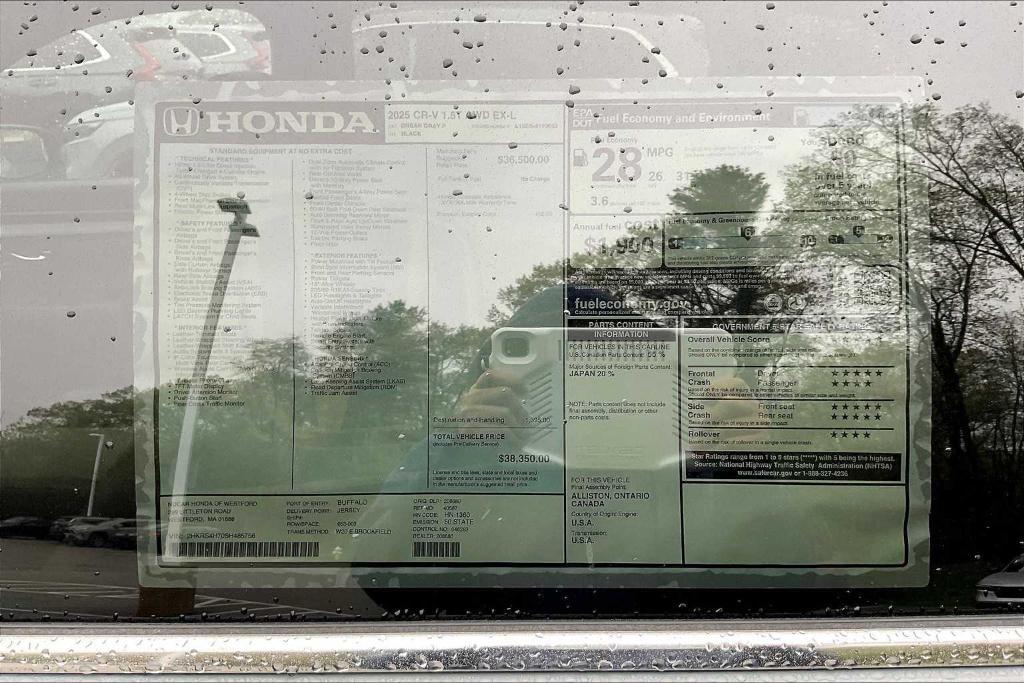 new 2025 Honda CR-V car, priced at $38,350