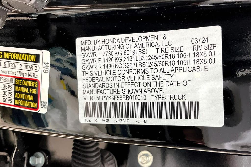 new 2024 Honda Ridgeline car, priced at $45,915