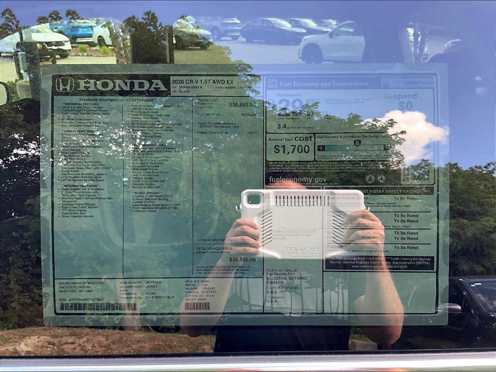 new 2026 Honda CR-V car, priced at $36,500