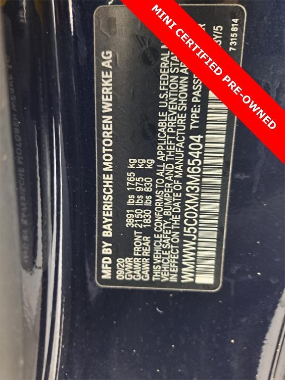 used 2021 MINI Convertible car, priced at $24,995