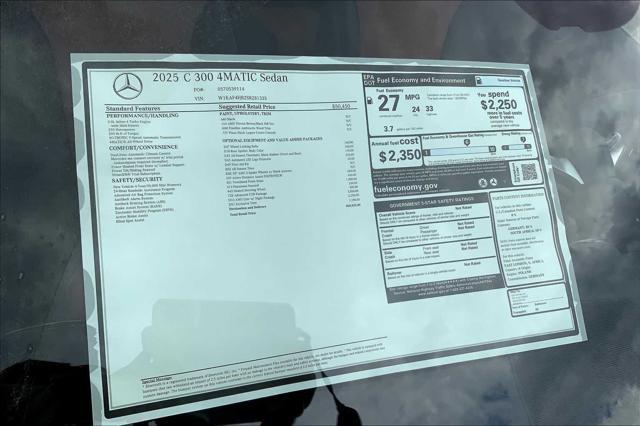 new 2025 Mercedes-Benz C-Class car, priced at $60,525