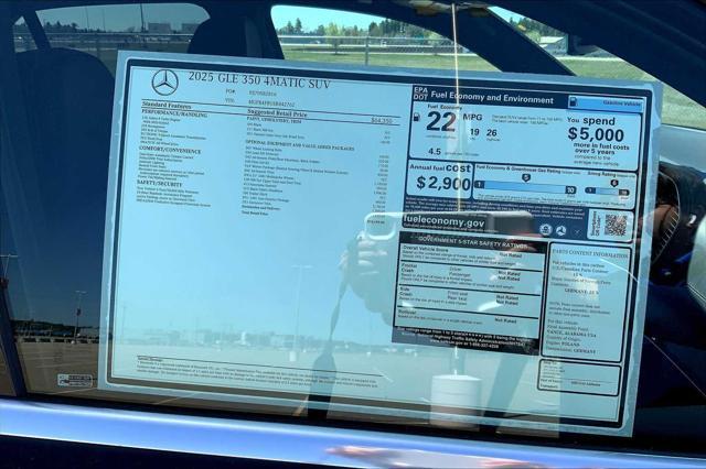 new 2025 Mercedes-Benz GLE 350 car, priced at $74,195