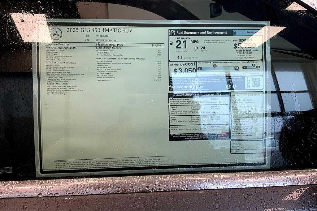 new 2025 Mercedes-Benz GLS 450 car, priced at $94,185