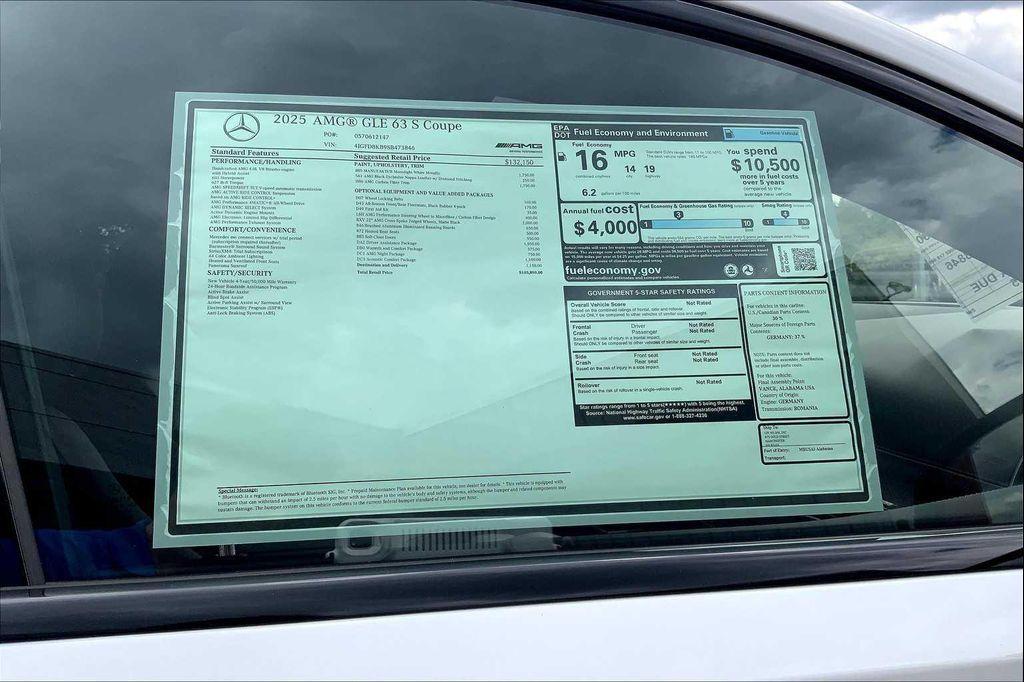 new 2025 Mercedes-Benz AMG GLE 63 car, priced at $145,890