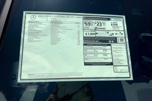 new 2025 Mercedes-Benz AMG E 53 car, priced at $112,240