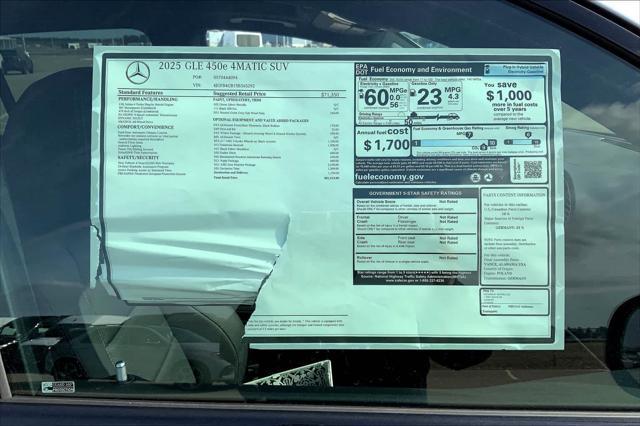 new 2025 Mercedes-Benz GLE 450 car, priced at $88,740