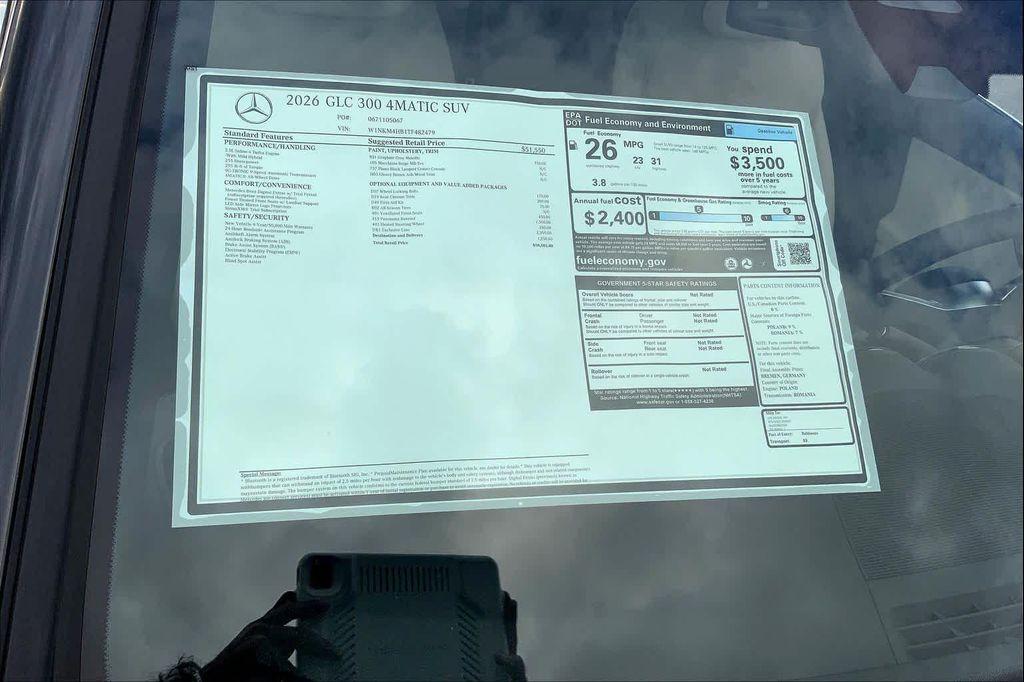 new 2026 Mercedes-Benz GLC 300 car, priced at $58,505