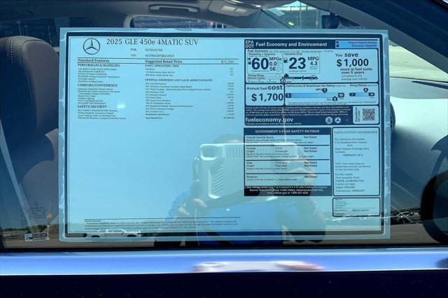 new 2025 Mercedes-Benz GLE 450e car, priced at $79,890