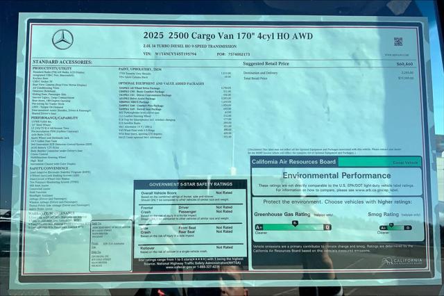 new 2025 Mercedes-Benz Sprinter 2500 car, priced at $79,949