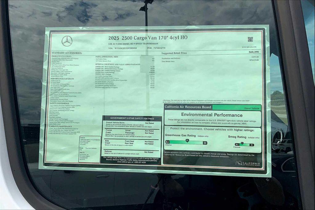 new 2025 Mercedes-Benz Sprinter 2500 car, priced at $70,215