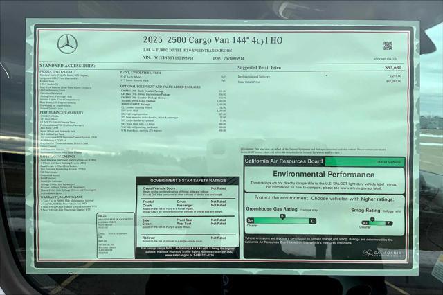 new 2025 Mercedes-Benz Sprinter 2500 car, priced at $67,001