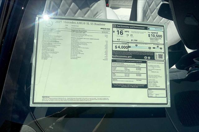 new 2025 Mercedes-Benz AMG SL 55 car, priced at $165,630