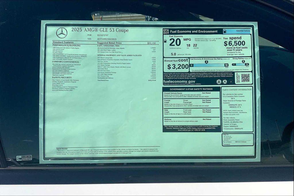 new 2025 Mercedes-Benz AMG GLE 53 car, priced at $103,375