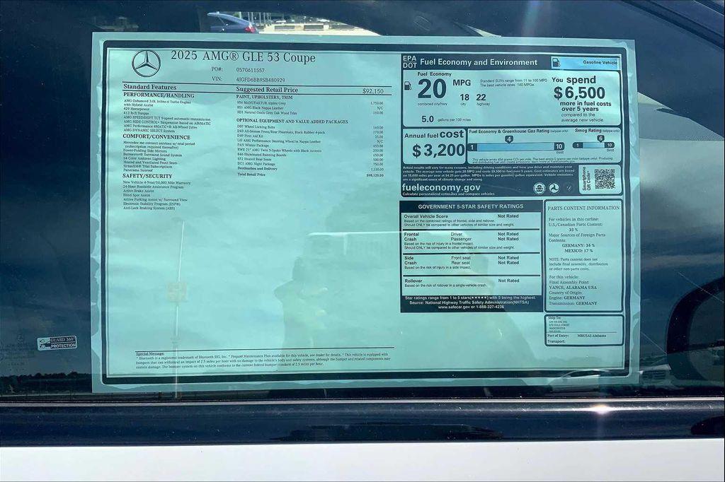 new 2025 Mercedes-Benz AMG GLE 53 car, priced at $98,125