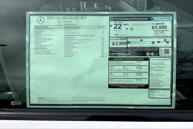 new 2025 Mercedes-Benz GLE 350 car, priced at $74,555
