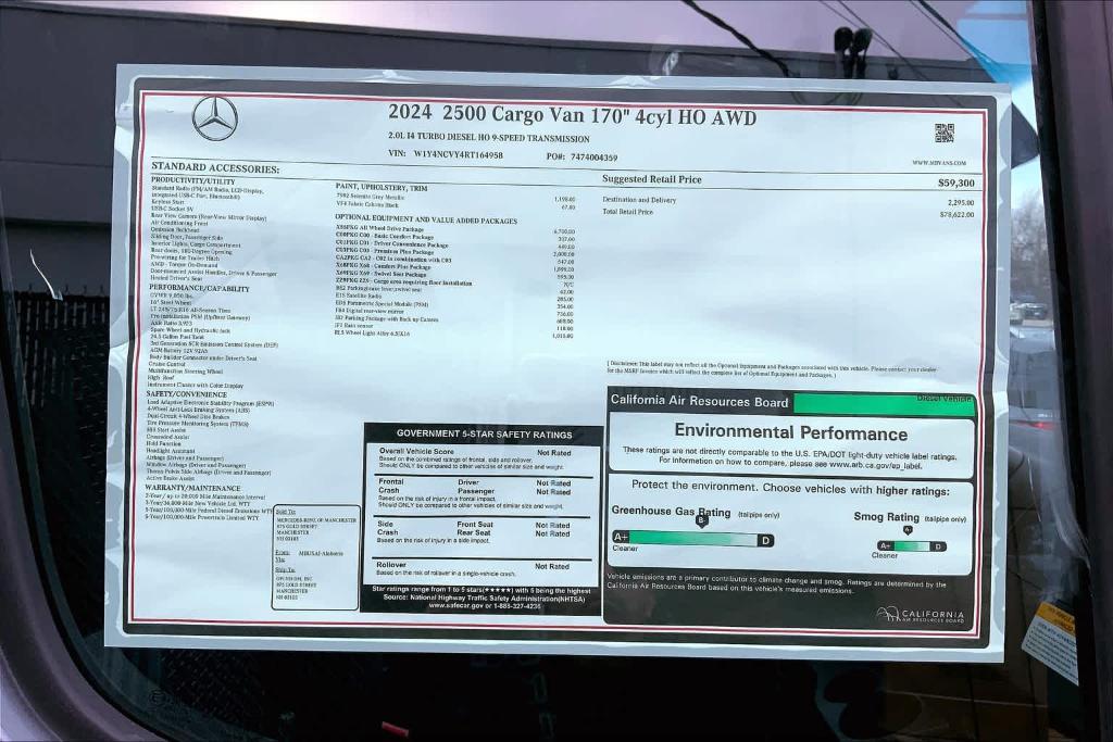 new 2024 Mercedes-Benz Sprinter 2500 car, priced at $78,622