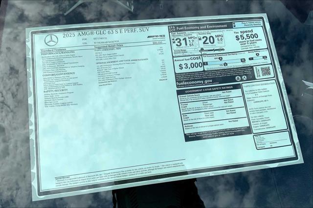 new 2025 Mercedes-Benz AMG GLC 63 car, priced at $98,065