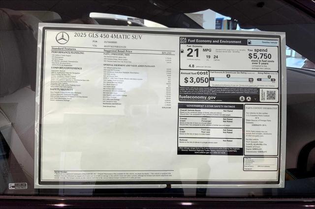 new 2025 Mercedes-Benz GLS 450 car, priced at $103,215