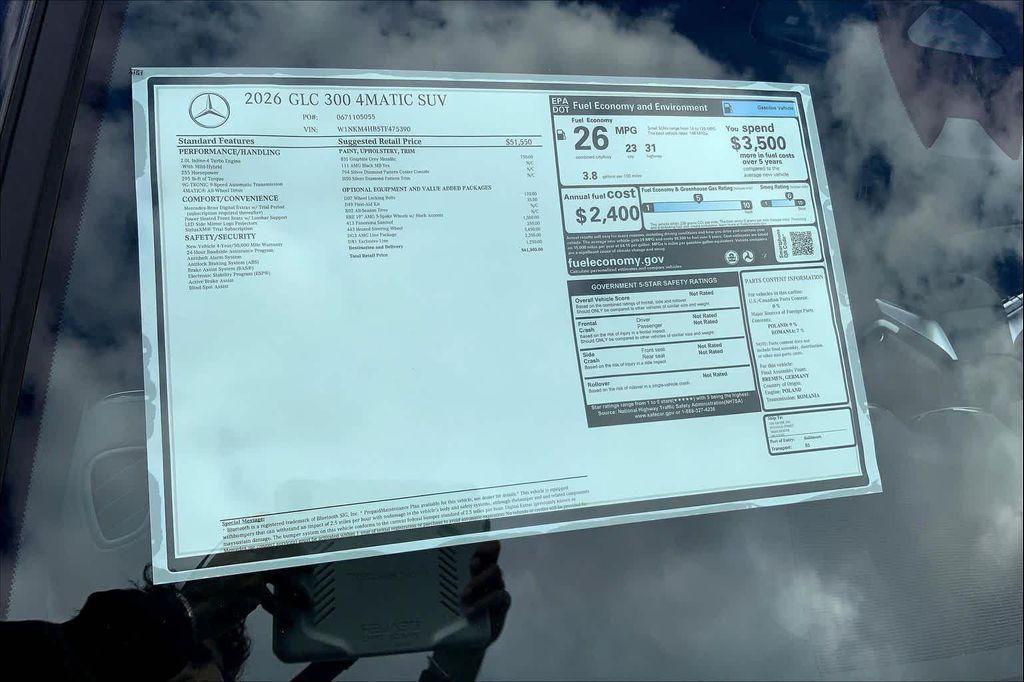 new 2026 Mercedes-Benz GLC 300 car, priced at $61,305