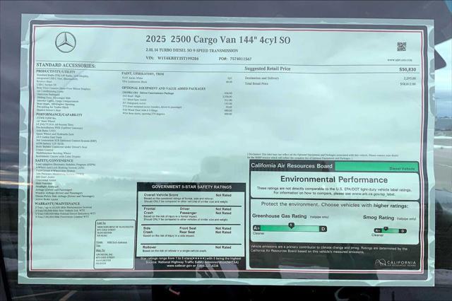 new 2025 Mercedes-Benz Sprinter 2500 car, priced at $58,812