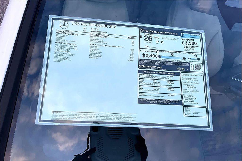 new 2026 Mercedes-Benz GLC 300 car, priced at $55,270