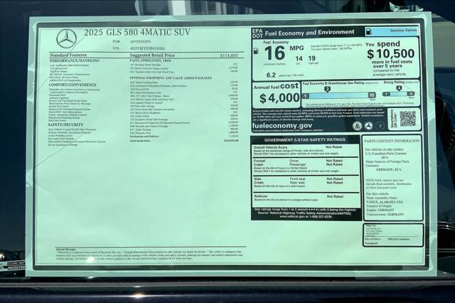 new 2025 Mercedes-Benz GLS 580 car, priced at $129,925