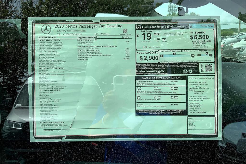 new 2023 Mercedes-Benz Metris car, priced at $52,295